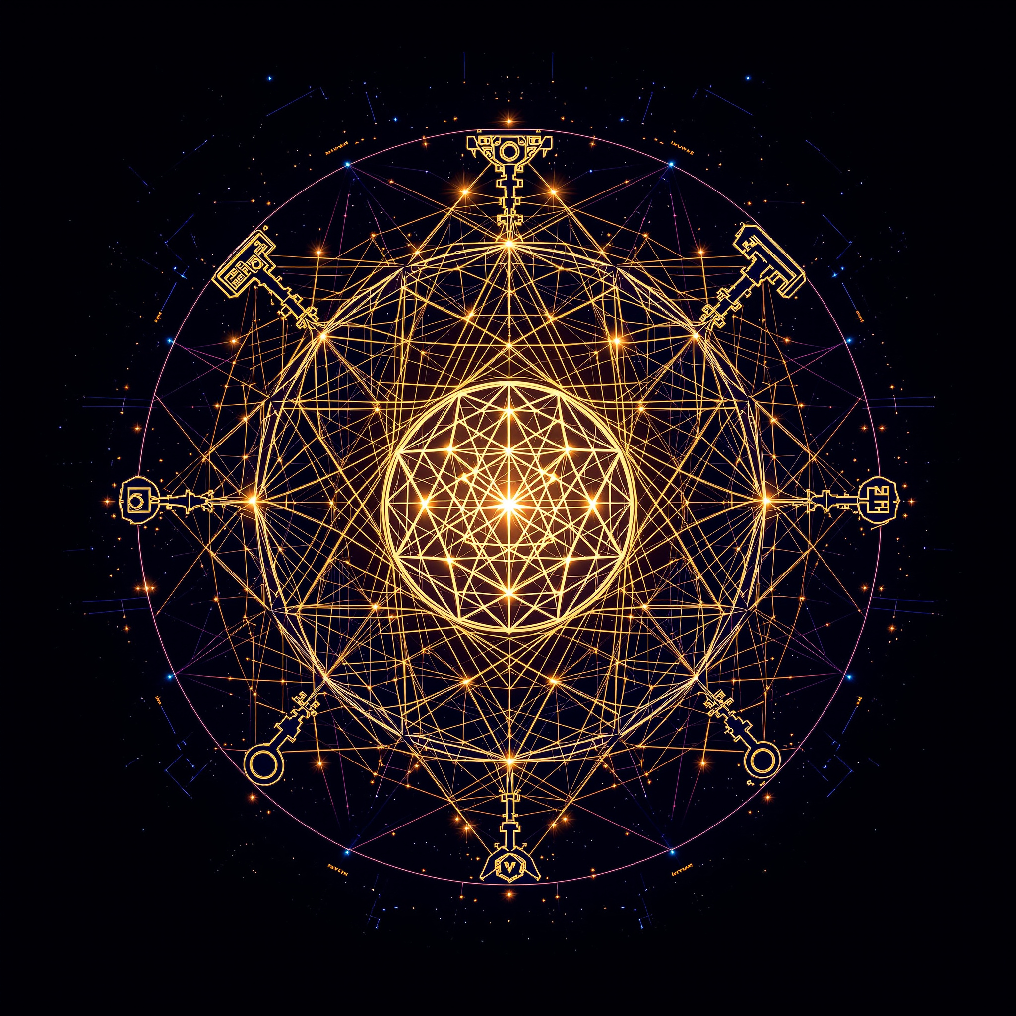 An unforgeable lattice of interlocking keys